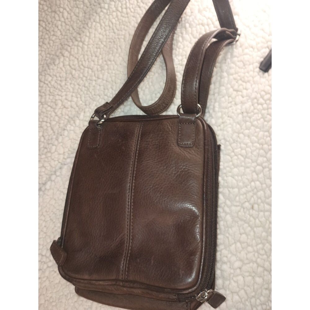 Fossil Leather Crossbody Organizer Shoulder Handbag Purse
